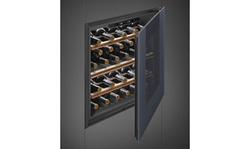 SMEG Einbau-Kompakt–Weinlagerschrank, 60 cm, CVI129G, Neptune Grey-Glas